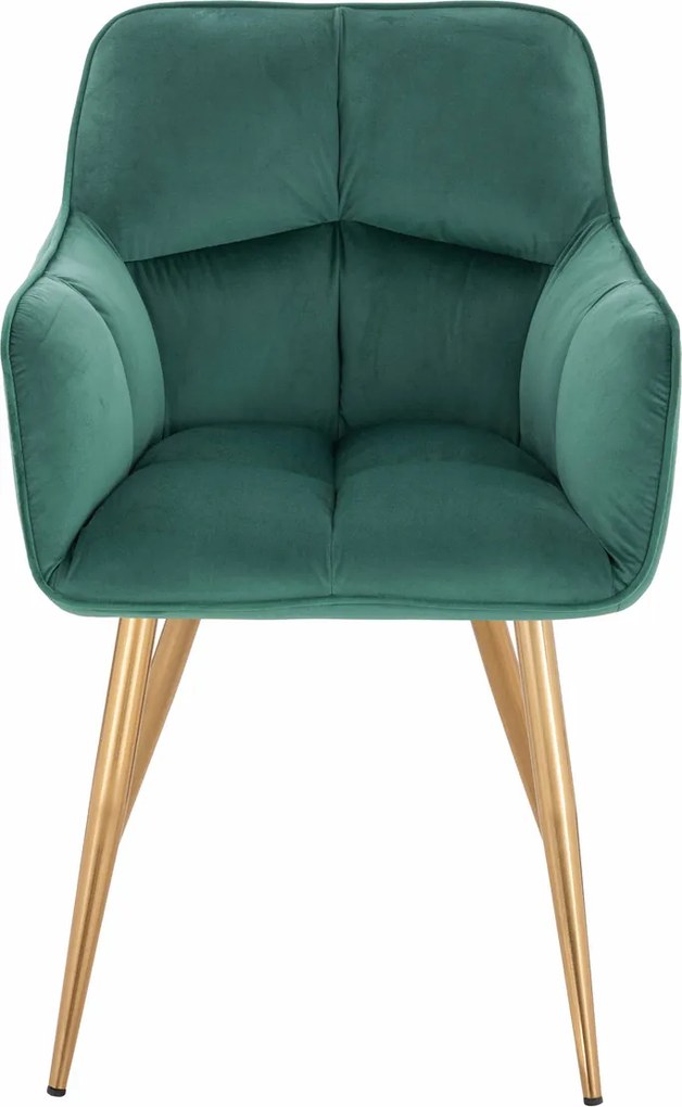 HR550 Scaun Verde Catifea cu Bază Aurie