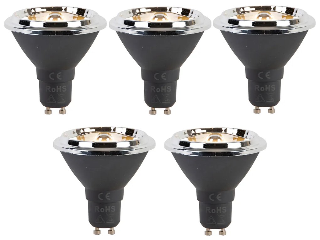 Set de 5 becuri LED GU10 reglabile AR70 6W 450lm 2700K