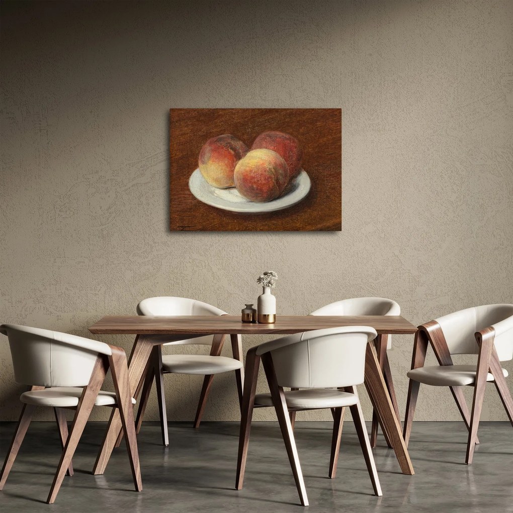 Tablou - Henri Fantin-Latour, Three Peaches on a Plate, reproducere (70x50 cm)