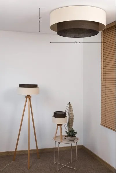 Brilagi - Plafonieră LED Boho Style 3xE27/15W/230V, Ø 80 cm, crem/maro