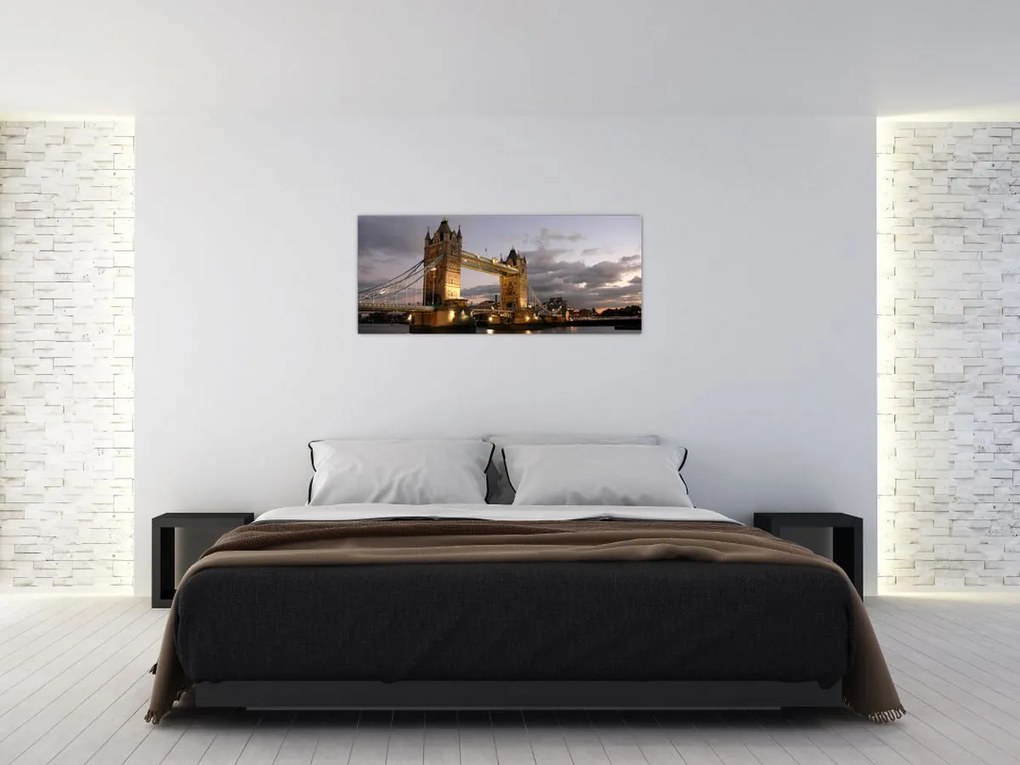 Tablou - Tower Bridge la noapte (120x50 cm)