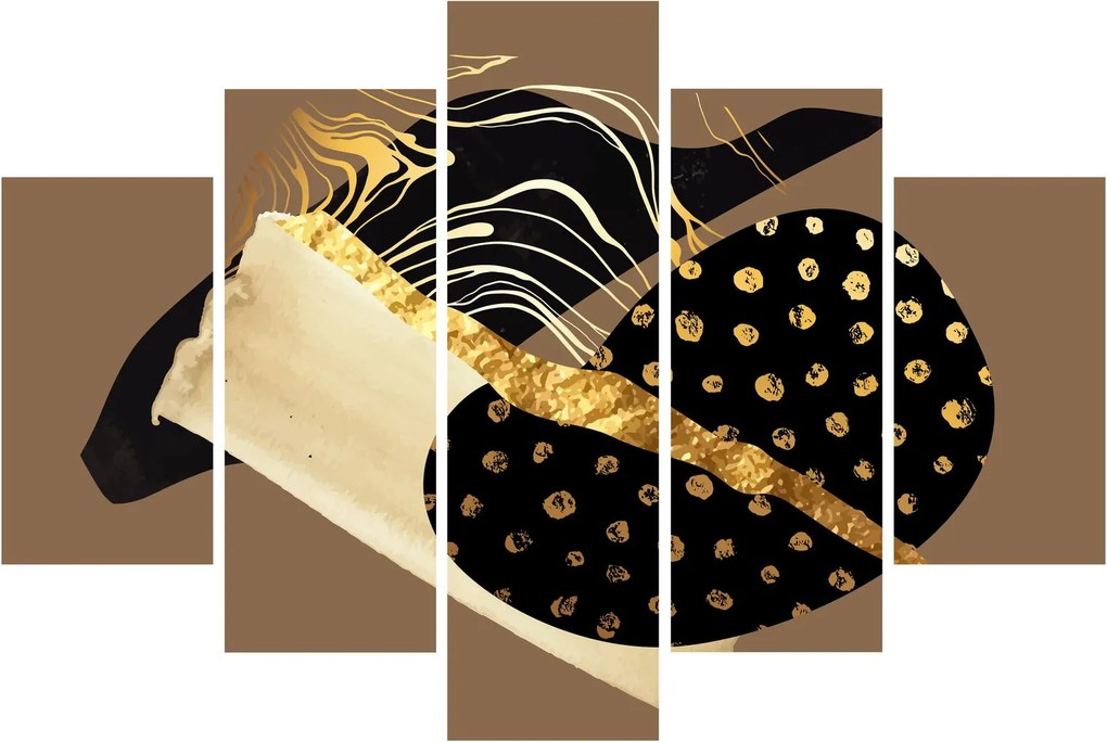 Tablou - Abstracție maro auriu N⁰1 (150x105 cm)