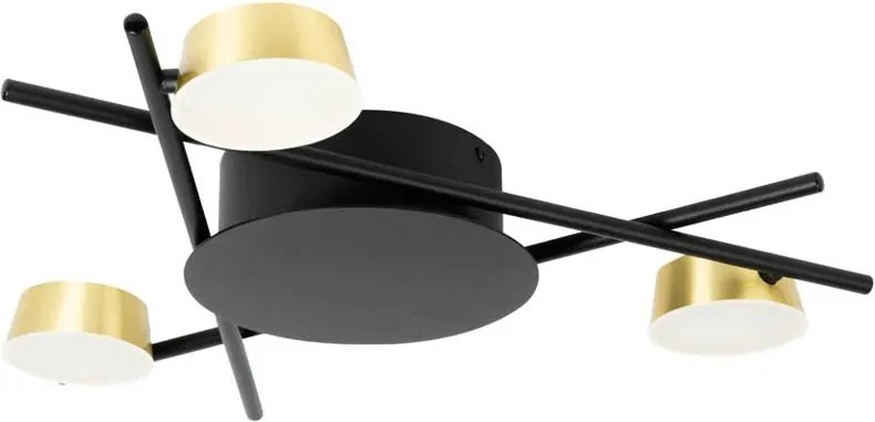 Plafonieră LED Modernă Erste Kira 590x70mm 3x6W 1080lm 3000K Negru Auriu Corp Iluminat Interior Minimalist Eficient Decorativ Pentru Dormitor