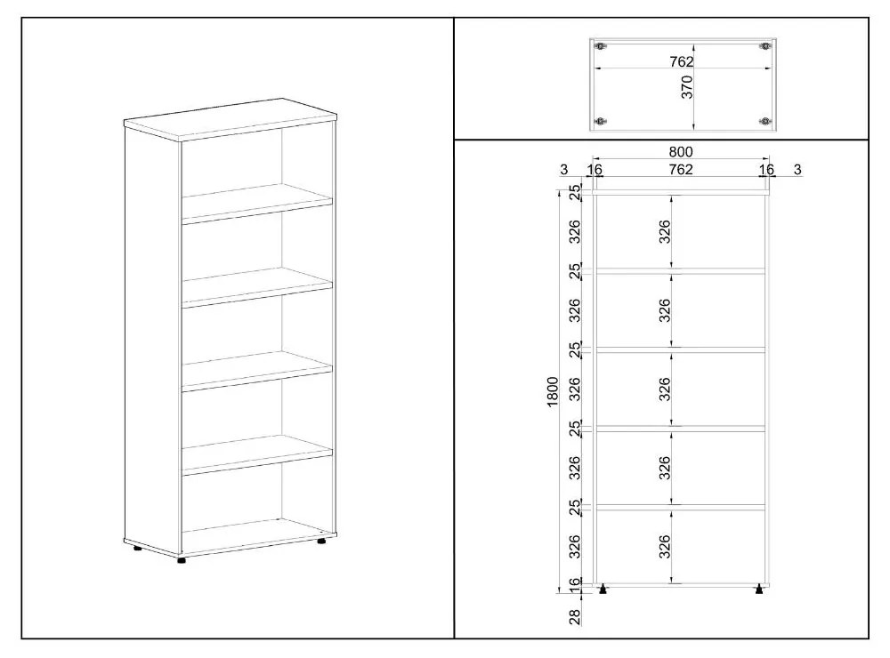 Dulap înalt SimpleOffice 80 x 40 x 180 cm, nuc / gri