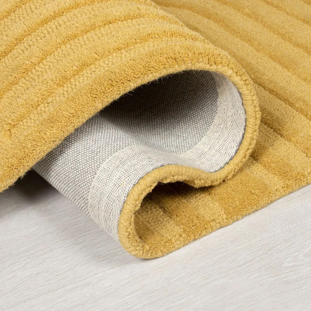 Covor din lână Flair Rugs Zen Garden 160 x 230 cm, galben