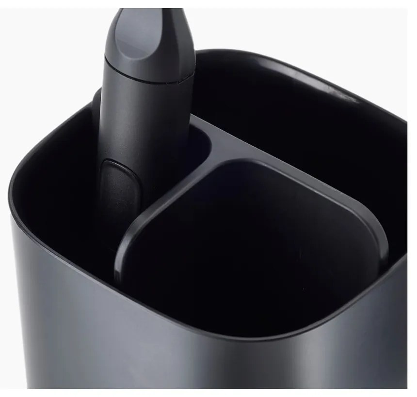 Suport pentru periuța de dinți negru din plastic EasyStore – Joseph Joseph