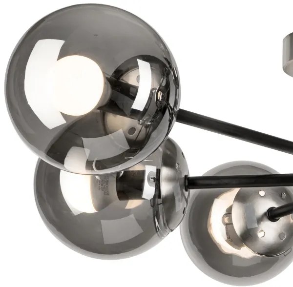 Lustră aplicată MALENA 6xE14/5W/230V crom mat/fumuriu