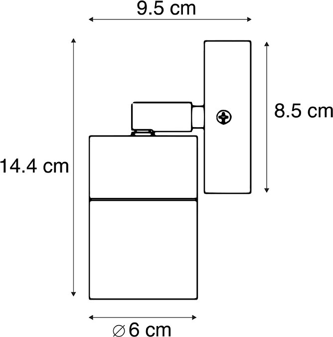 Lampă de perete inteligentă de exterior neagră IP44 incl. WiFi GU10 - Solo