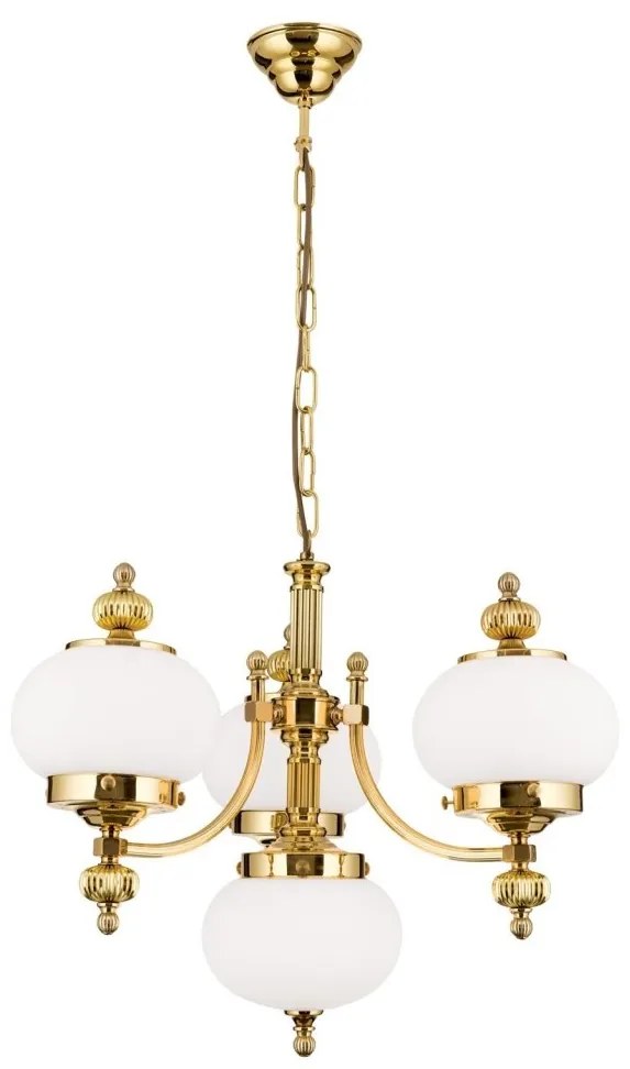 Lustra suspendata eleganta stil clasic Nostalgie 4L alama lucios/opal