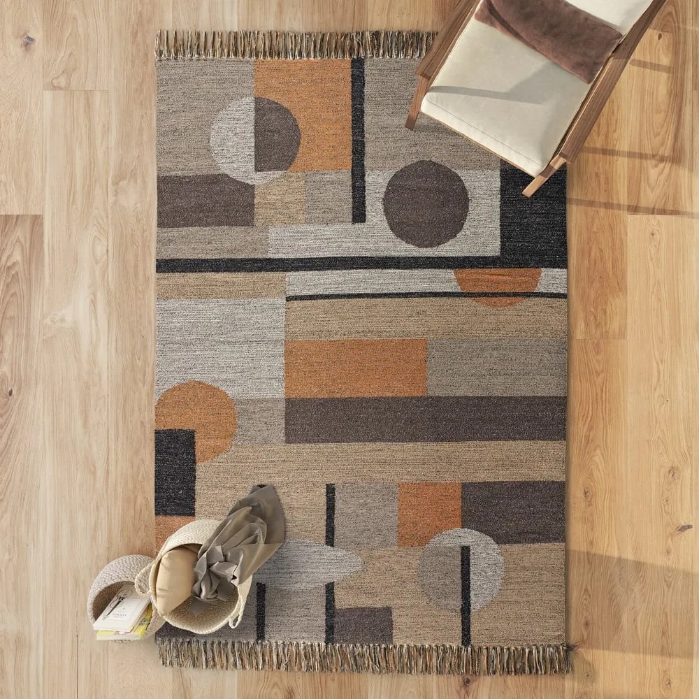 Covor lavabil/țesut manual din bumbac reciclat 120x170 cm Chandia – Universal