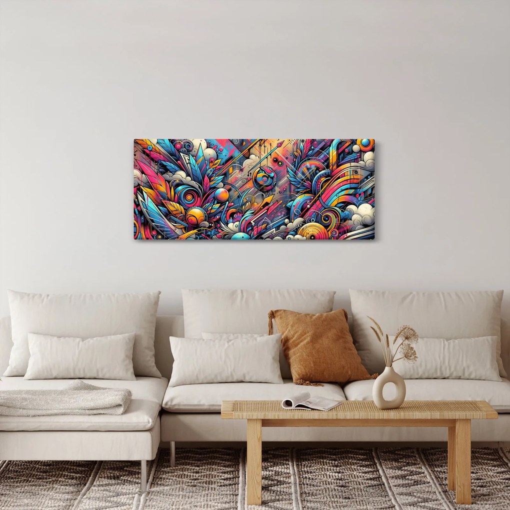 Tablou - Graffiti multicolor (120x50 cm)