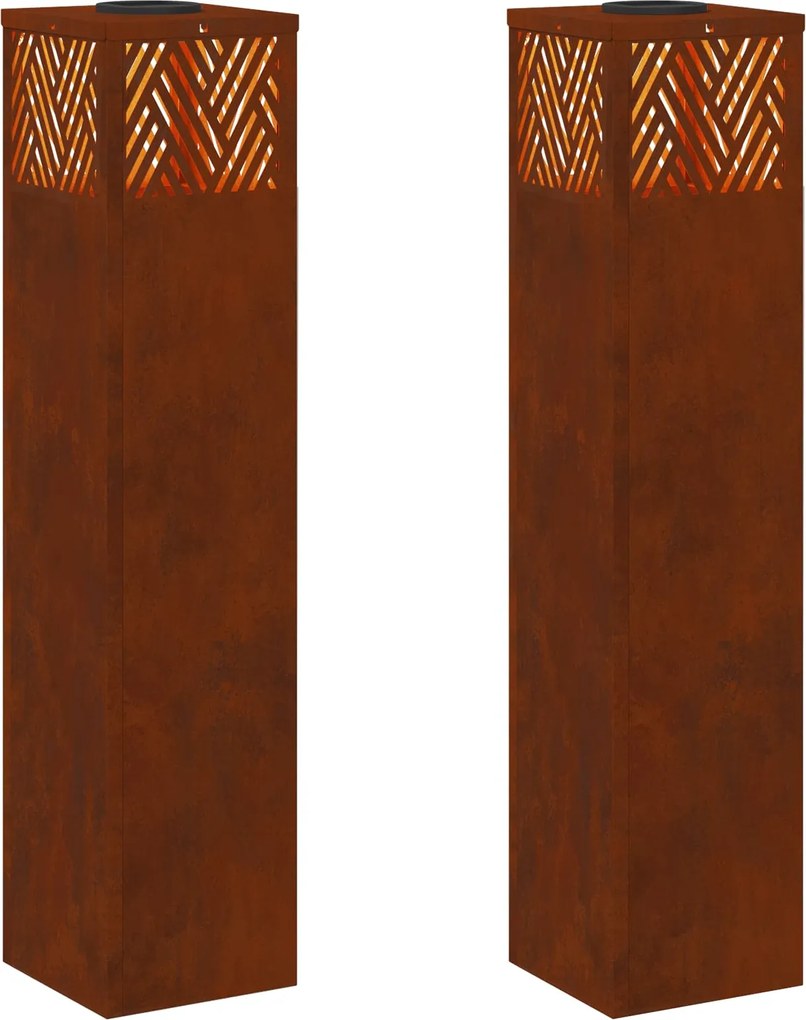 vidaXL Lumină LED Solară pentru Alei cu lumini cu baterie 2 pcs Bronz