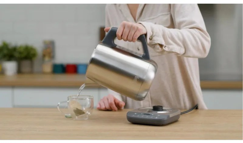 Fierbator electric Ninja KT201EU, 3000W, 1.7L, Fierbere rapida, Mentine temperatura, Setari inteligente, Iluminare, Inox