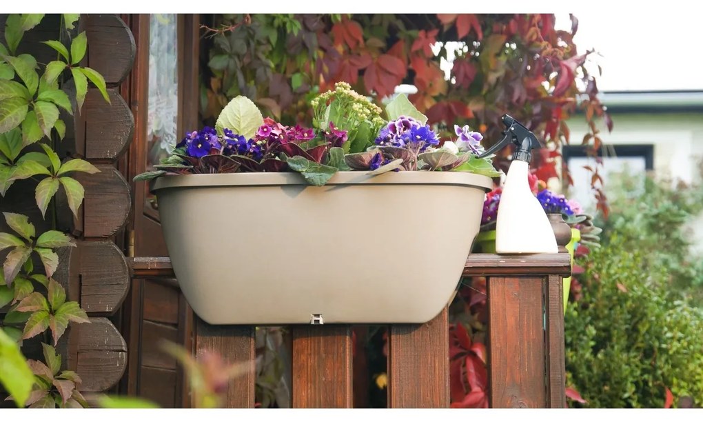 Ghiveci de agățat pe balcon BalconiaOVI, maro, diam. 60 cm, diam. 60 cm