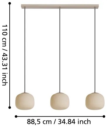 Lustră pe cablu Eglo 900894 COMINIO 3xE27/40W/230V