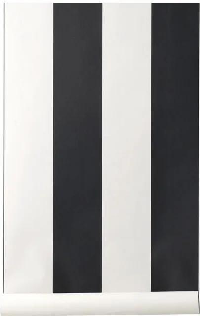 Rola tapet 53x1000 cm Vertigo negru/alb Ferm Living