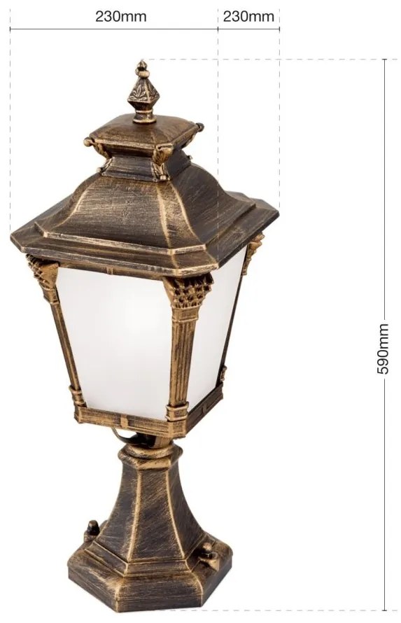 Stalp exterior stil clasic IP23 H57cm Aiko AL 11-1139/1 Patina OR