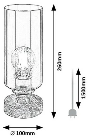 Lampă de masă Rabalux 74120 Tanno, stejar