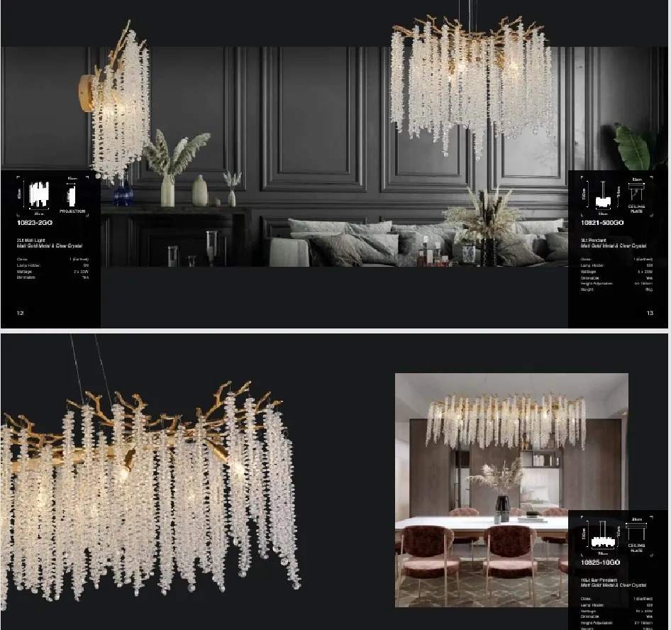 Lustra suspendata cristal design lux elegant BELLE 10L