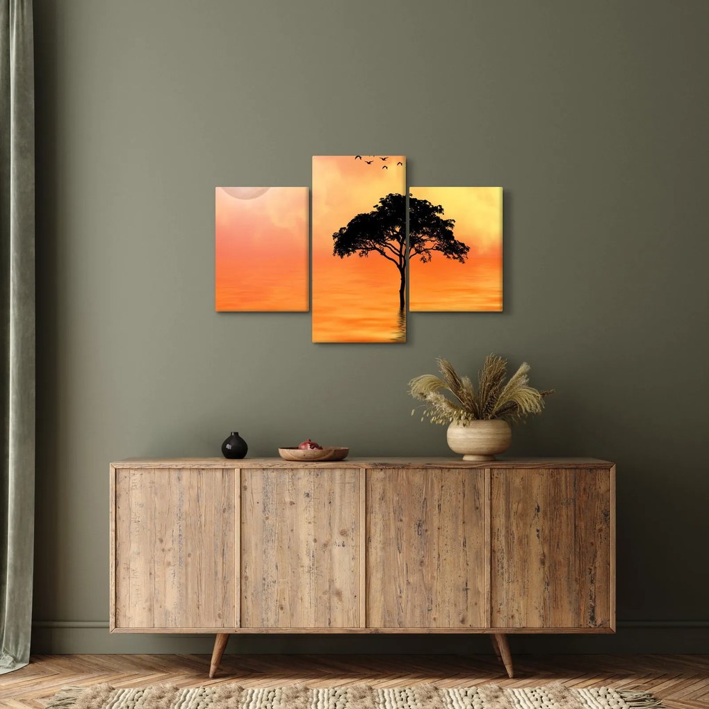 Tablou cu copac în apus de soare (90x60 cm)