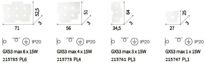 Plafoniera LED design modern TOTEM PL3 alb 215761
