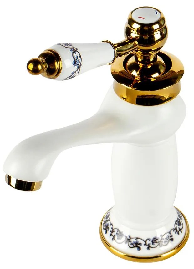Izmir White & Gold Baterie retro pentru lavoar