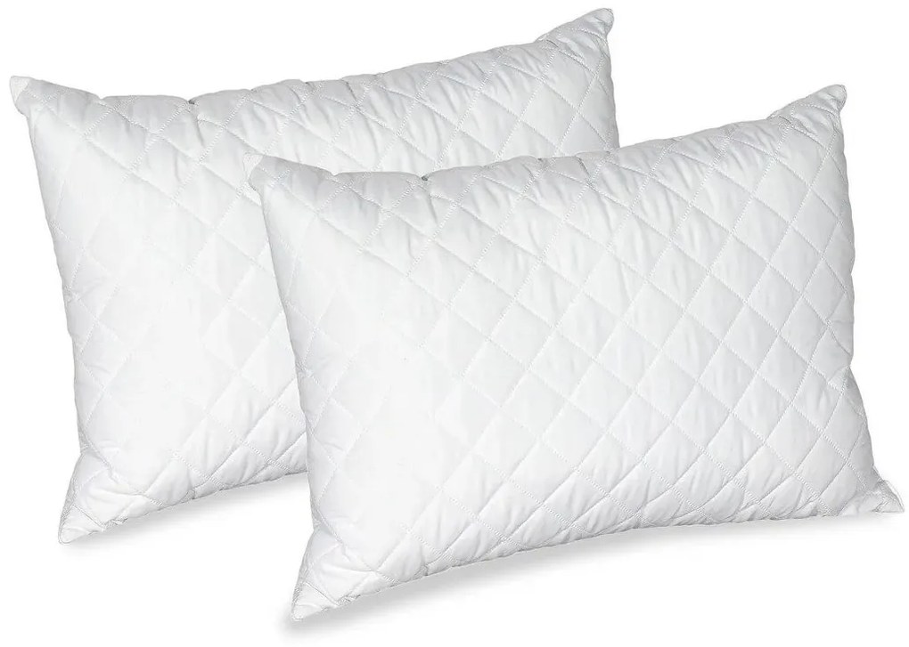 Set blanche 2 perne microfibra si pilota matlasata, 350g/mp
