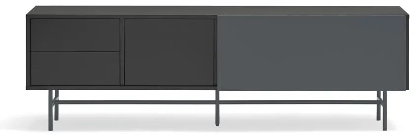 Comodă TV neagră-gri antracit 180x56 cm Nube – Teulat