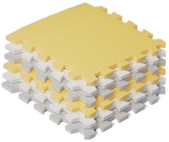 KINDERKRAFT - Puzzle din spumă LUNO 30 piese gri/galben