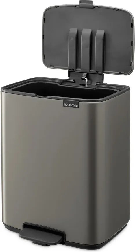 Coș de gunoi gri cu pedală din oțel 12 l Bo – Brabantia
