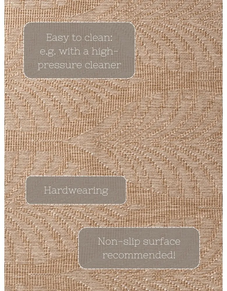 Covor tip traversă pentru interior și exterior bej/fildeș 80x250 cm Duet Liora – NORTHRUGS