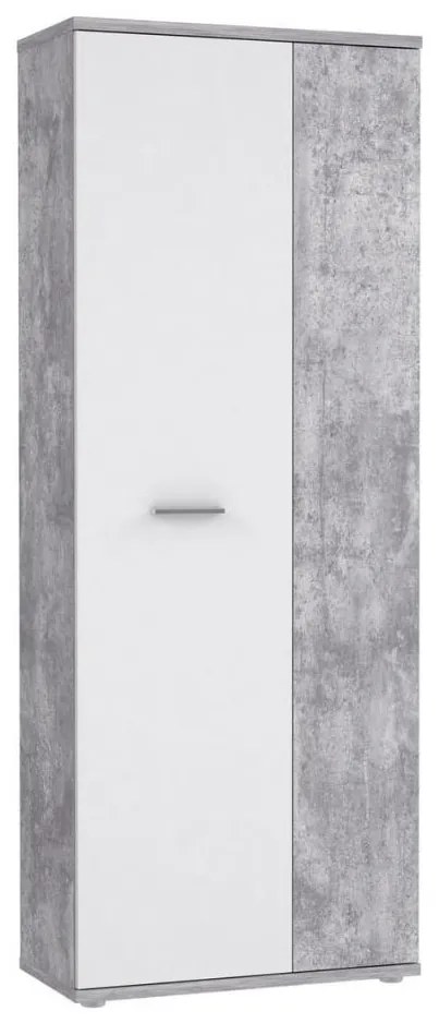 Comodă/pantofar SIMO, alb/gri beton