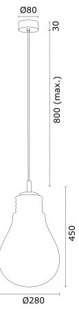Pendul design minimalist Jesse alb, auriu 28cm