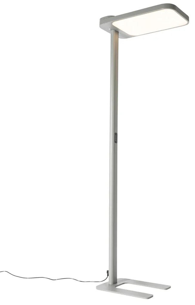 Lampă de podea cu lumină naturală gri pătrat, incl. LED și dimmer - Guzo