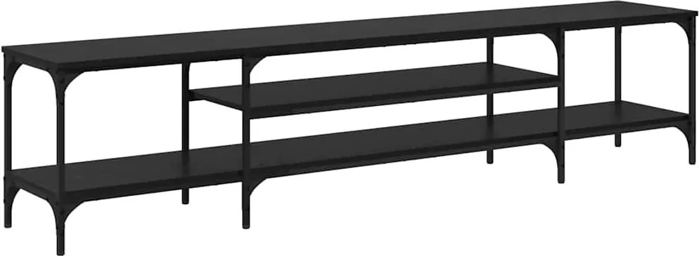 vidaXL Cabinet TV Stejar Negru 201 x 35 x 45 cm