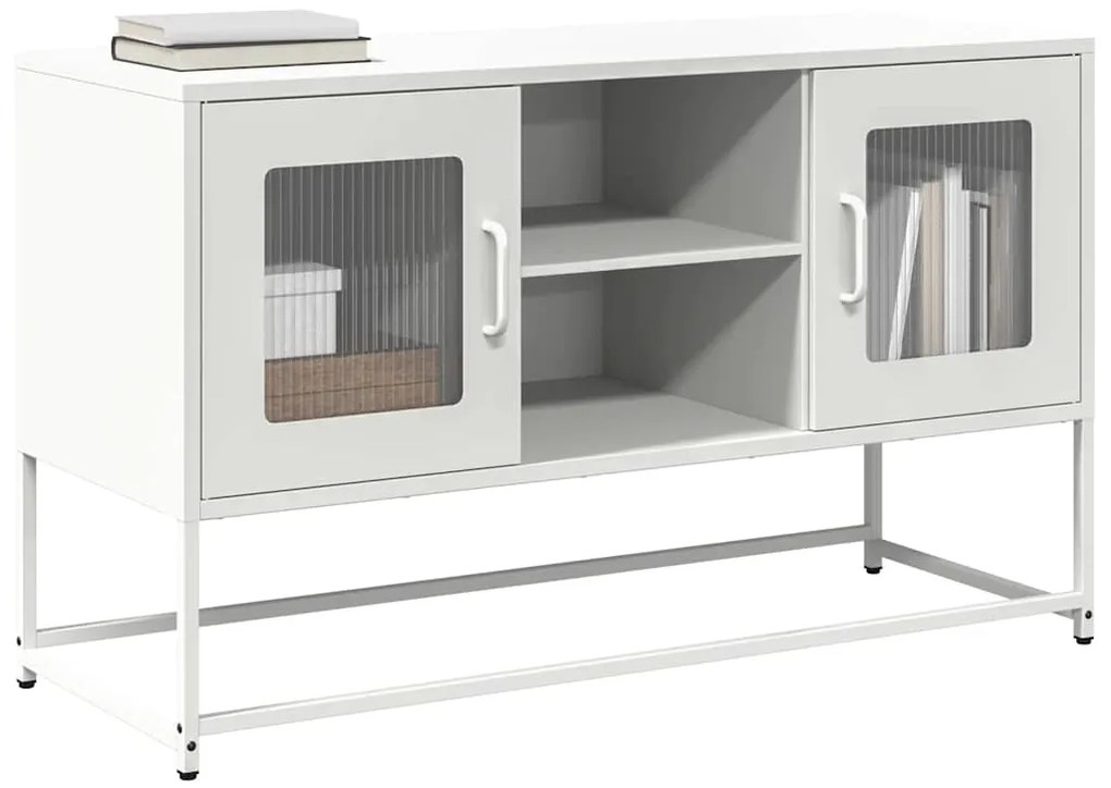 vidaXL Dulap TV, alb, 100,5x39x60,5 cm, oțel