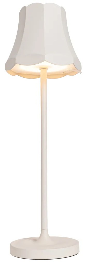 Lampă de masă retro reîncărcabilă IP44 alb-gălbui - Granny