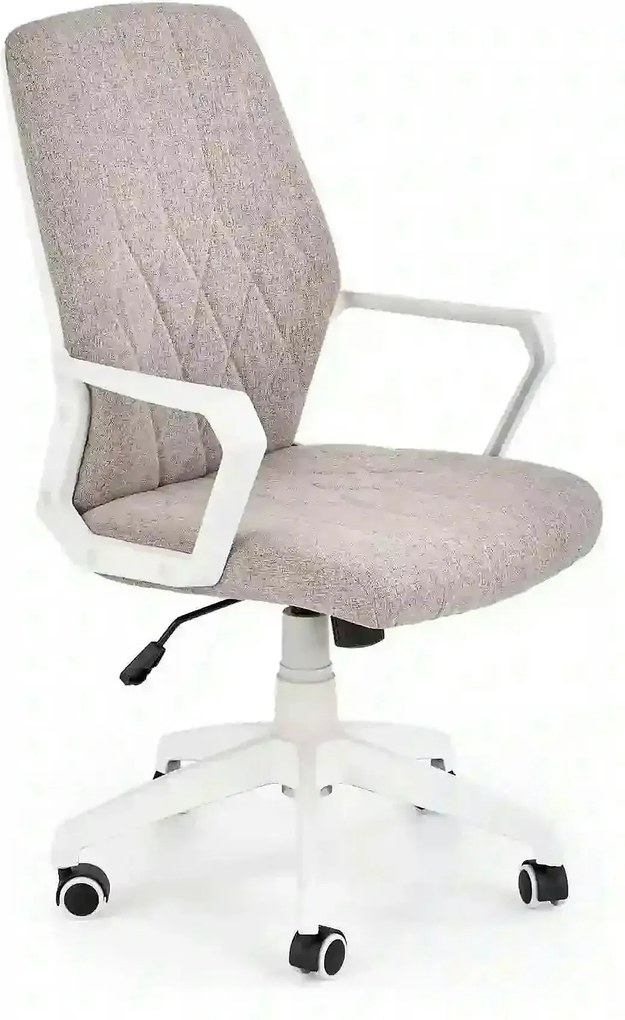 Scaun de birou SPIN 2, grej/alb, stofa clasica/metal, 59x62x99/106 cm