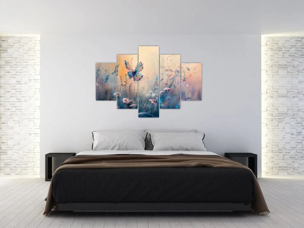 Tablou - Pajiște cu Fluture II (150x105 cm)