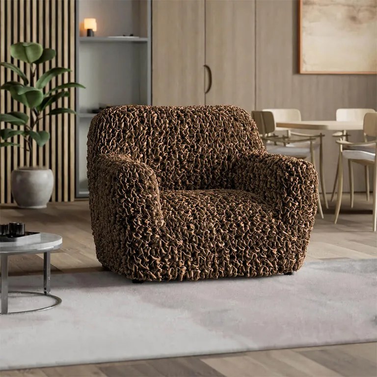 Huse bielastice VELVET maro fotoliu (l. 60 - 110 cm)