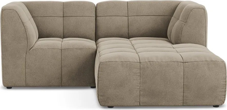 Colțar maro cu tapițerie din catifea (cu colț pe partea dreaptă/cu șezlong) Aloha – Makamii