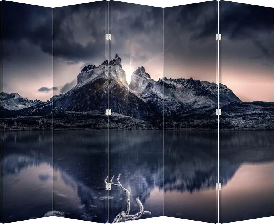 Paravan lacul - Munte (210x170 cm)