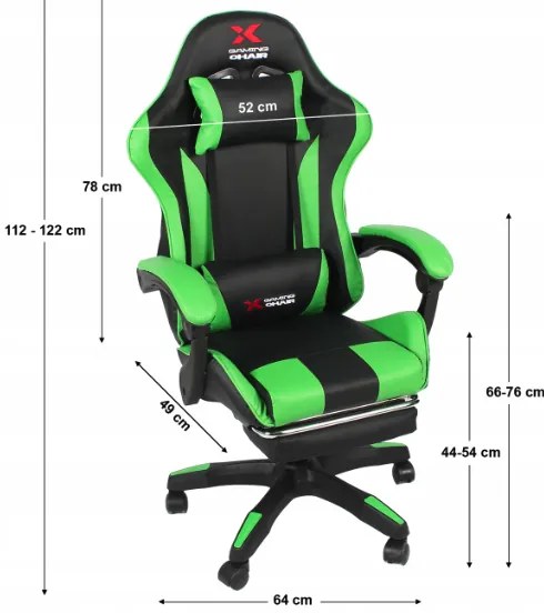 Scaun de gaming Xgaming cu suport pentru picioare - negru și albastru