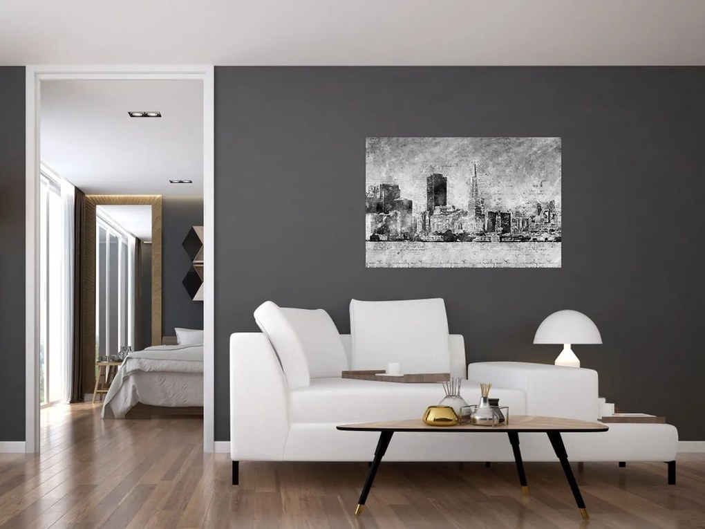Tablou - Oraș de artă de cafea (90x60 cm)