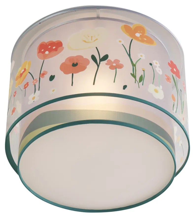 Plafonieră pentru copii albă cu flori - Harrie printre flori