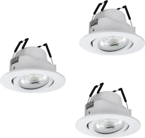 Eglo 902286 - Set 3x spoturi LED RGBW dimmabile încastrate SALICETO-Z, 4,7 W, 230 V, alb