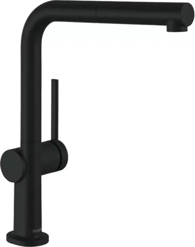 Baterie bucatarie cu dus extractibil negru mat Hansgrohe Talis M54 270 Eco cu 1 jet