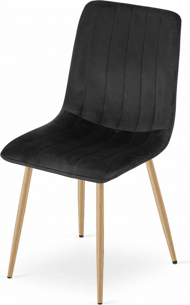 Scaun de catifea neagra LAVA