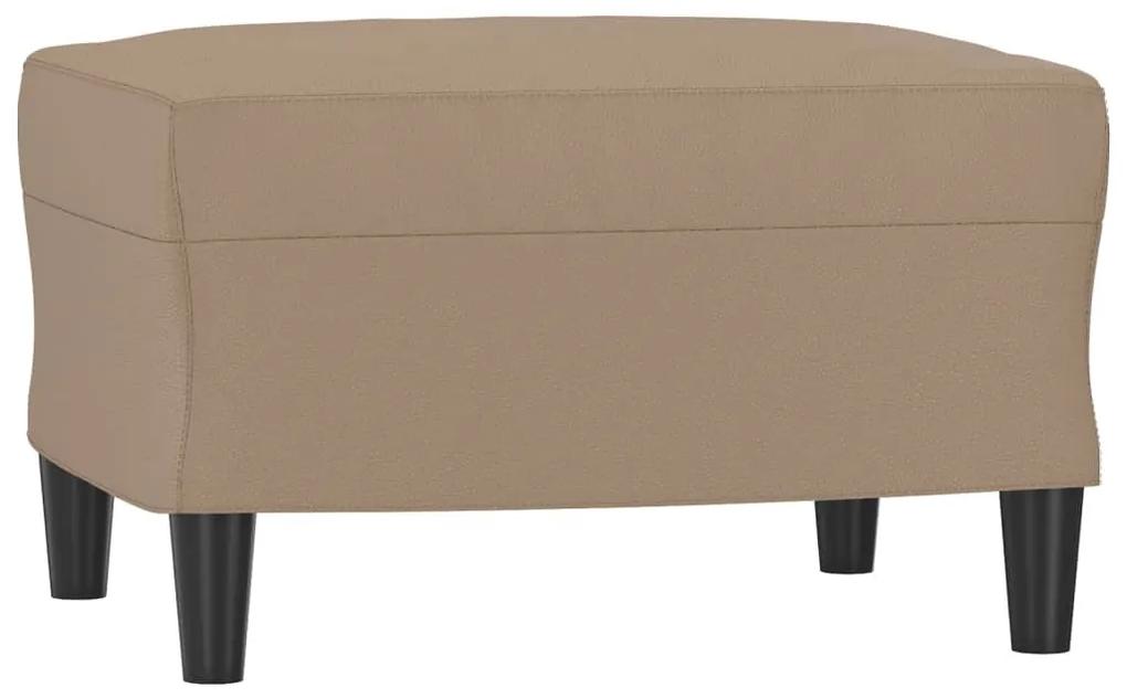 Fotoliu canapea cu taburet, cappuccino, 60 cm, piele ecologica Cappuccino, 92 x 77 x 80 cm