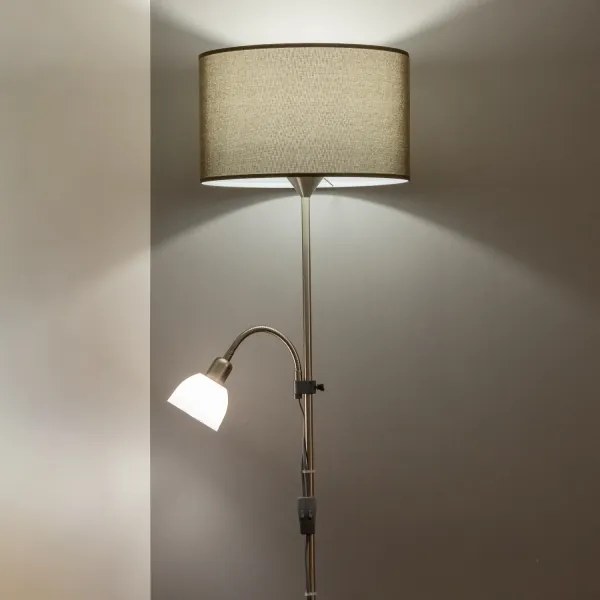 Brilagi - Lampadar CERIA 1xE27/100W/230V + 1xE14/25W, crom mat/maro